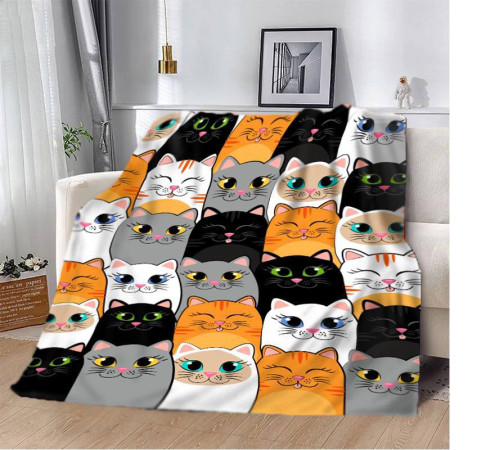 Плюшевий 3D-плед Чарівні котики 12442, 135х160 см
