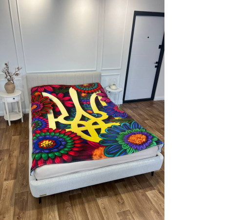 Патріотичний 3D-плед Квіткова Слава України 12897, 135х160 см