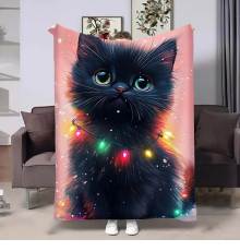 Плюшевий 3D-плед Святковий котик 32311, 135х160 см