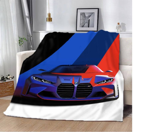 Плюшевий 3D-плед Престижний BMW 12438, 160х200 см