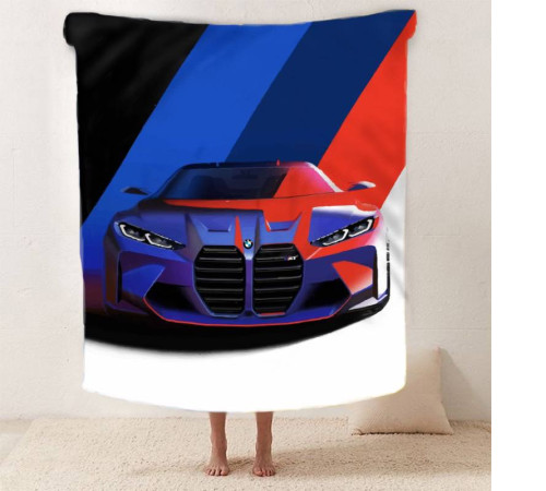 Плюшевий 3D-плед Престижний BMW 12438, 160х200 см