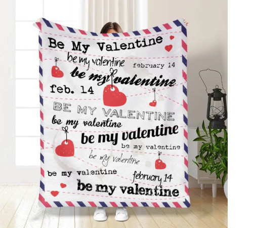 Подарунковий 3D-плед з побажаннями "Be My Valentine" 15624, 160х200 см