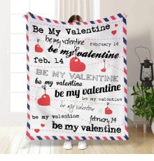 Подарунковий 3D-плед з побажаннями "Be My Valentine" 15625, 135х160 см