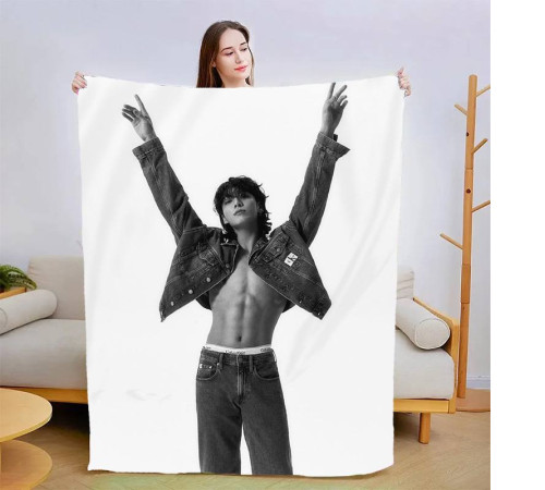 Плюшевий 3D-плед Jungkook BTS №2 13363, 135х160 см