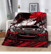 Плюшевий 3D-плед Nissan GTR швидкість та адреналін 12024, 135х160 см