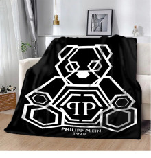 Плюшевий 3D-плед Philipp Plein Чорний 10592, 160х200 см