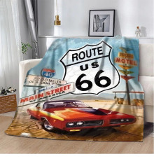 Плюшевий 3D-плед Route US 66 10626, 160х200 см