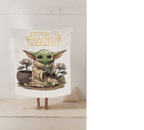 Плюшевий 3D-плед Star Wars Малюк Йода 12255, 160х200 см