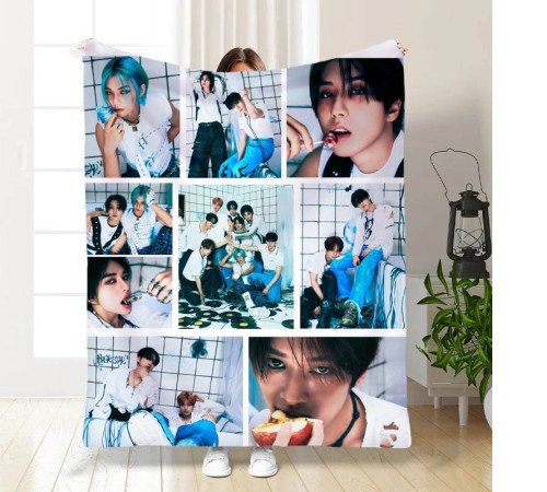 Плюшевий 3D-плед Stray Kids collage №2 15808, 135х160 см