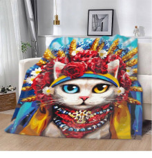 Плюшевий 3D-плед Український котик 12914, 135х160 см