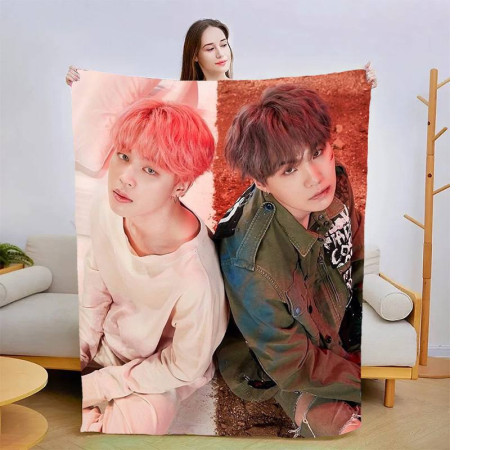 Плюшевий 3D-плед Yoonmin BTS 13381, 135х160 см