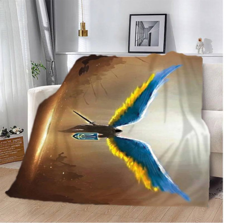 Патріотичний 3D-плед Воїн Небес 12378, 160х200 см