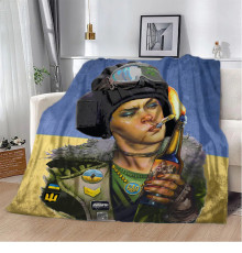 Патріотичний 3D-плед Жінка-Воїн 10577, 135х160 см