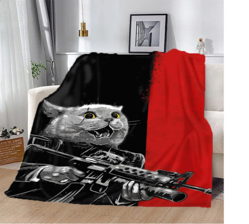 Патріотичний 3D-плед Котячий бунт 10596, 160х200 см