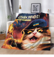 Патріотичний 3D-плед Котяча Революція 12369, 160х200 см