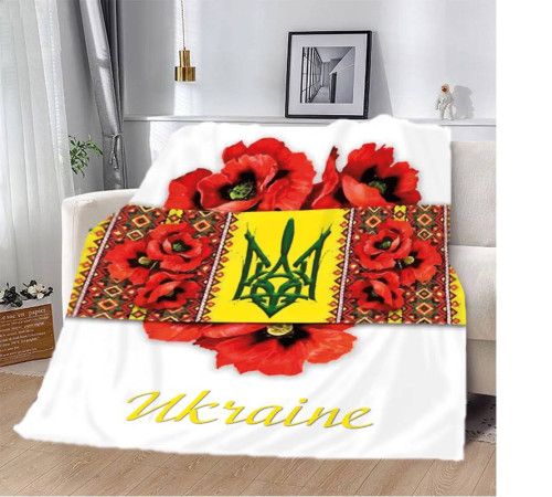 Патріотичний 3D-плед Макове серце України 12168, 160х200 см