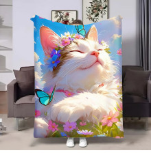 Плюшевий 3D-плед Весна Котик 18058, 160х200 см