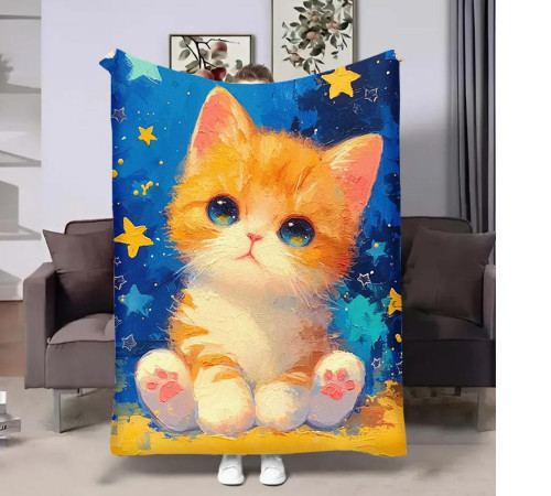 Плюшевий 3D-плед Зоряний котик 29001, 135х160 см