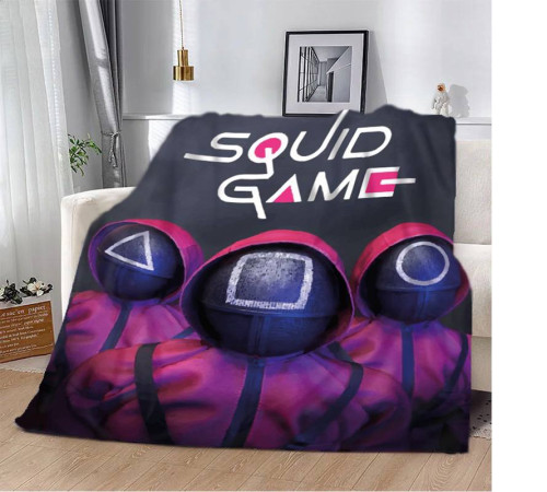 Плюшевий 3D-плед Гра в кальмара Squid Game 12298, 135х160 см