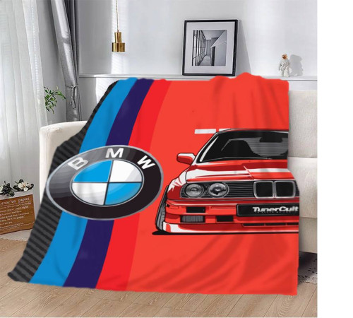 Плюшевий 3D-плед BMW Машина мрії 12435, 160х200 см