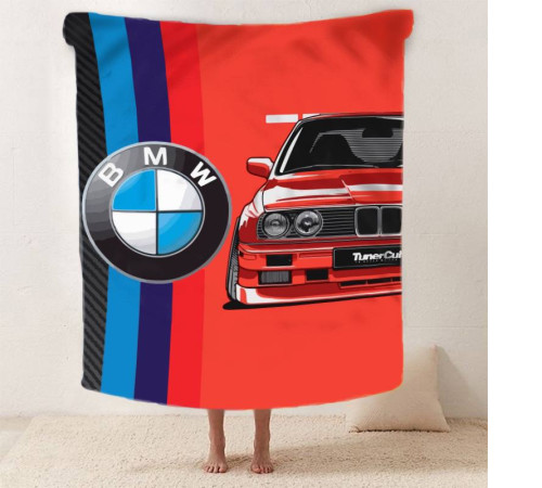 Плюшевий 3D-плед BMW Машина мрії 12435, 160х200 см