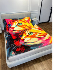 Плюшевий 3D-плед Картина котиків 13453, 135х160 см