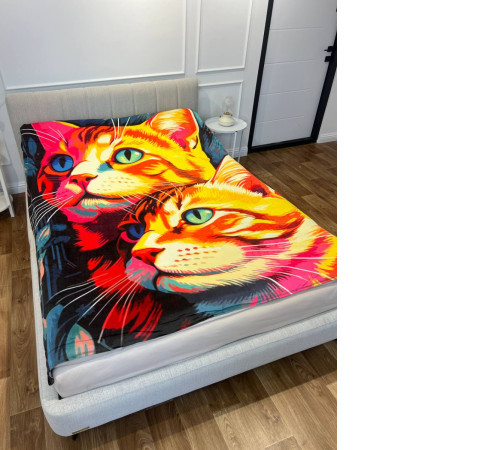 Плюшевий 3D-плед Картина котиків 13453, 135х160 см