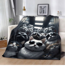 Плюшевий 3D-плед Котяча Мафія 12334, 135х160 см