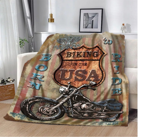 Плюшевий 3D-плед Born to Ride 10607, 135х160 см