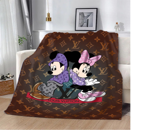 Плюшевий 3D-плед Магія та Стиль Легендарне Поєднання Louis Vuitton та Мікі Маус 10578, 160х200 см