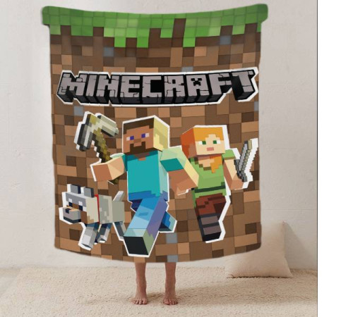 Плюшевий 3D-плед Cвіт Minecraft 12262, 135х160 см