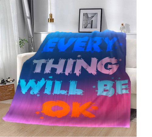 Мотиваційний 3D-плед Every Thing Will BE OK 12824, 160х200 см