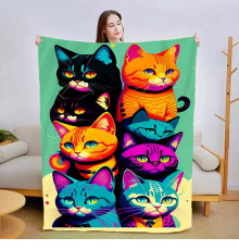 Плюшевий 3D-плед Спостерігаючі котики 13450, 135х160 см