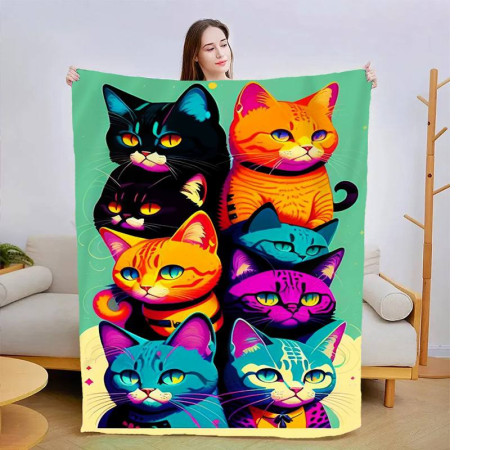 Плюшевий 3D-плед Спостерігаючі котики 13450, 135х160 см