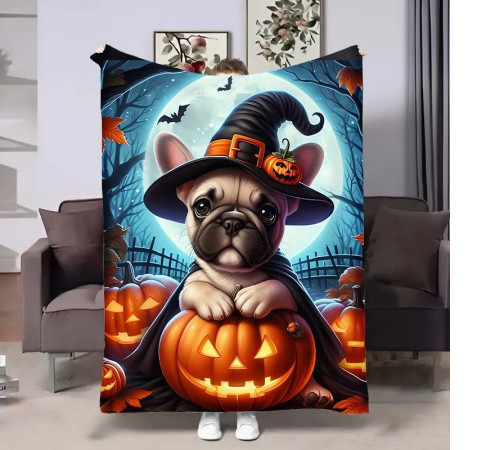 Плюшевий 3D-плед Halloween Dog 17599, 135х160 см