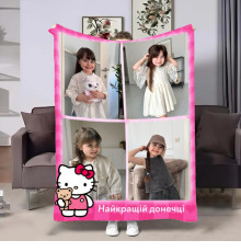 Персоналізований 3D-плед зі своїм фото Hello Kitty на 4 фото 31634, 135х160 см